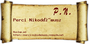 Perci Nikodémusz névjegykártya